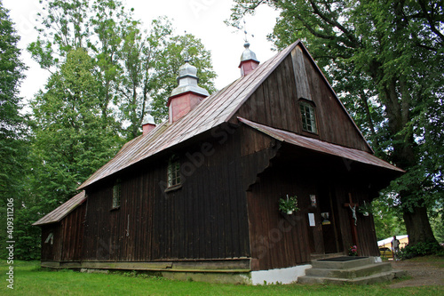 Church of Saint Nicholas in Polana village - the oldest wooden church in Bieszczady Mountains, Poland