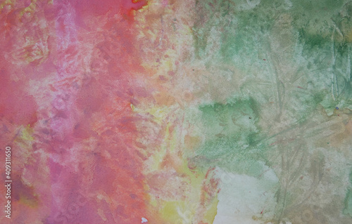 Pink and green abstract watercolor background texture © Наташа Филатова