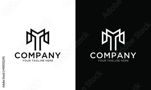 Creative Professional Letter MT TM Logo with business card