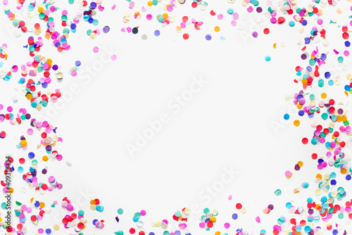 color frame, confetti, confetti on a white background, confetti frame