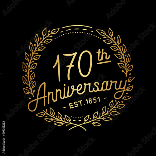 170 years anniversary celebrations design template. 170th logo. Vector and illustrations.