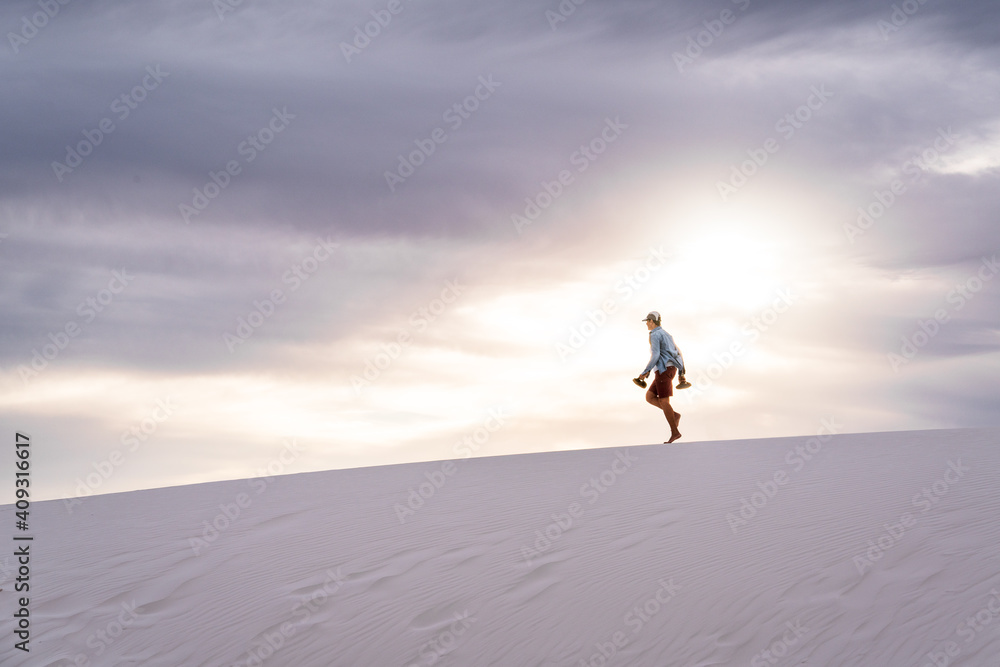 Barefoot in White Sands