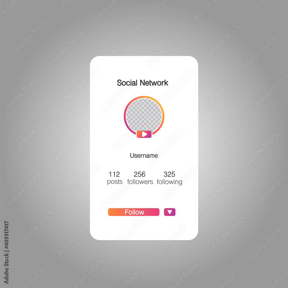 Social media instagram preview page inspired. profile