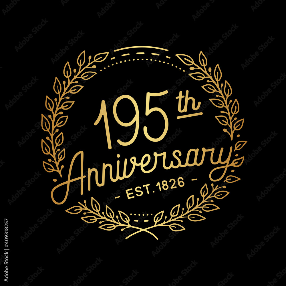 Fototapeta premium 195 years anniversary celebrations design template. 195th logo. Vector and illustrations.