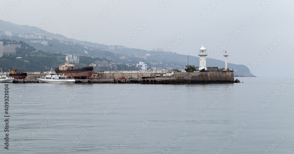 Coastal view of Yalta port at daytime