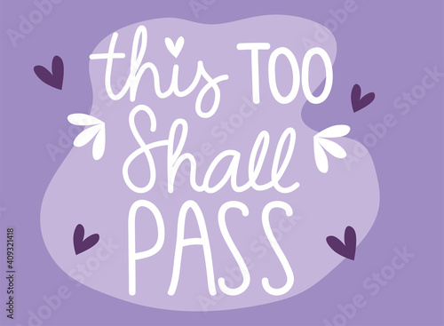 this to shall pass on purple background vector design