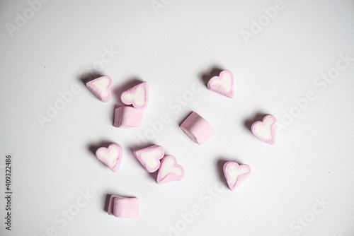 Marshmallows in the shape of a heart for Valentine's Day