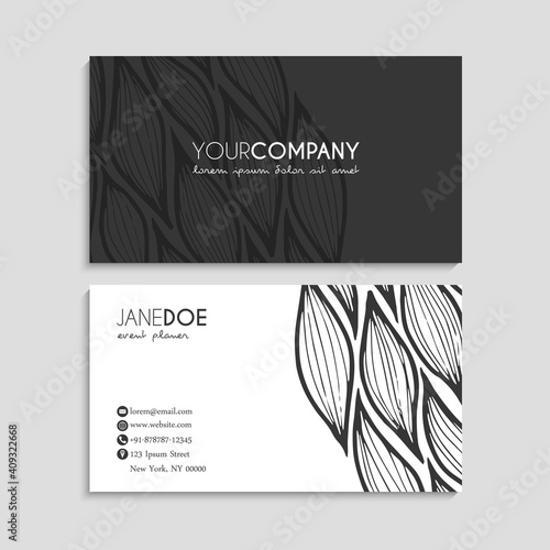 visiting card or business card set. Flyer template design.