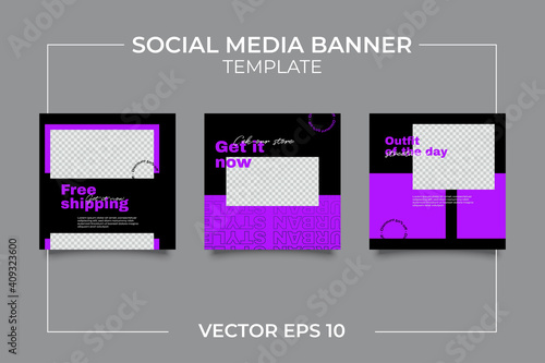 Urban Social Media Post Template for digital marketing and sale promo. modern fashion advertising
