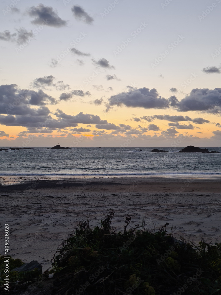 Guernsey Channel Islands, Grandes Rocques Beach Sunset Guernsey Channel Islands, Grandes Rocques Beach Sunset