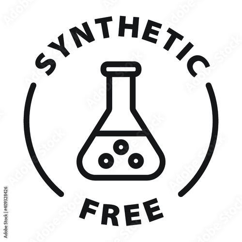 synthetic free black and white outline badge icon