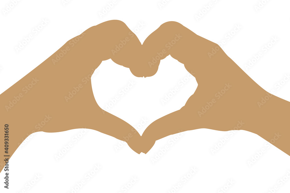 Fototapeta premium Two hands making heart sign.Black hands on a white background,vector illustration in EPS 10
