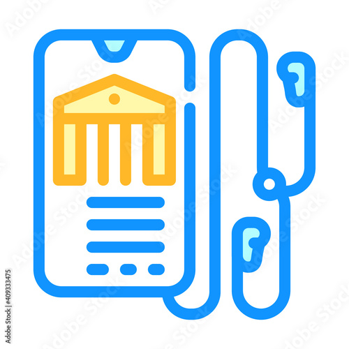 audio guide museum color icon vector illustration
