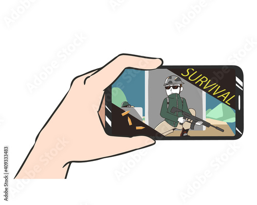 スマホ　横画面　ゲーム　サバイバルゲーム