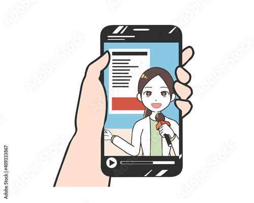 スマホ　報道番組を見る　女性