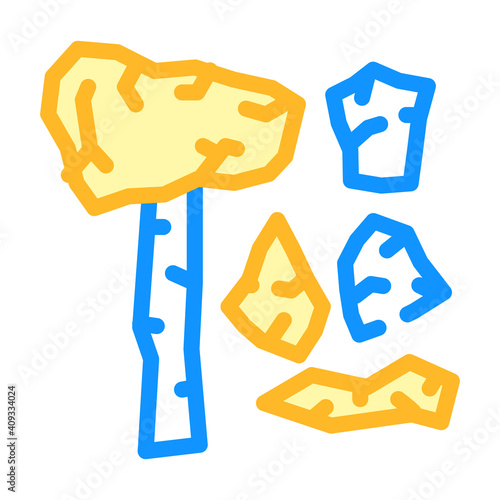 stone age things museum exhibit color icon vector illustration