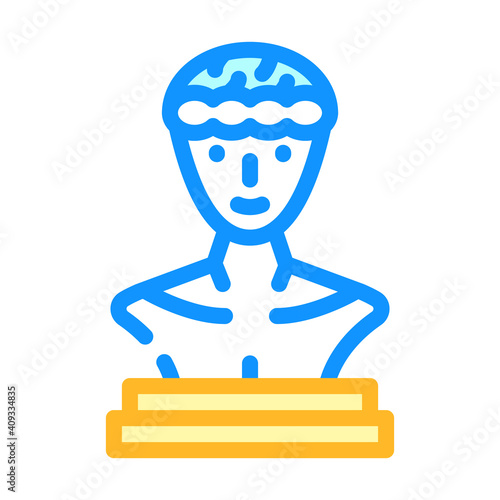 statue museum exhibit color icon vector illustration