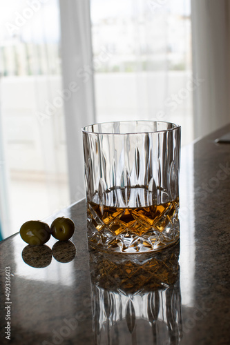 glass of whiskey, home party