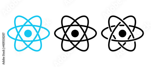Atom icon  symbol. React Vector illustration