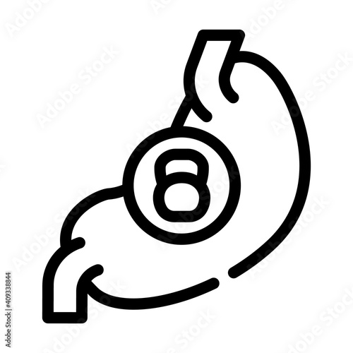 stomach dull or severe ache line icon vector illustration