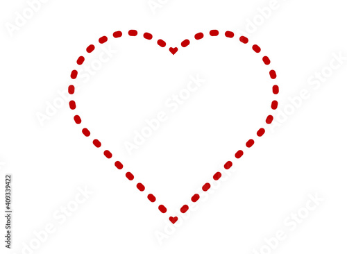Red heart icon vector illustration on white background. Valentine's day.