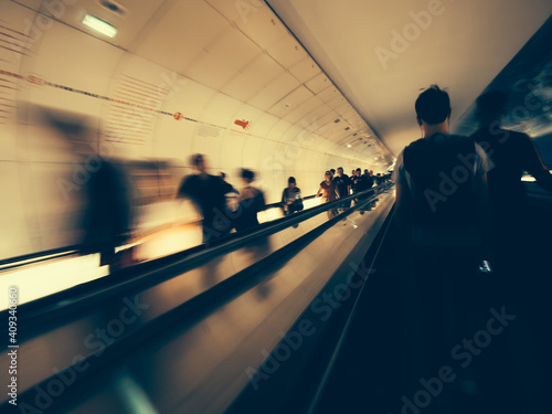 Photography Living in paris - Long exposure of unrecognizable of commuters inside Parisian u