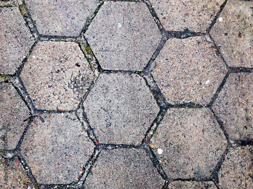 stone honeycomb shaped pavement texture