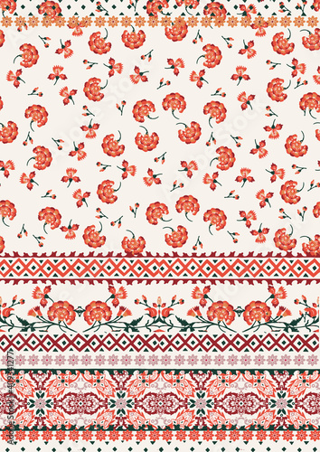 set of seamless patterns with flowers