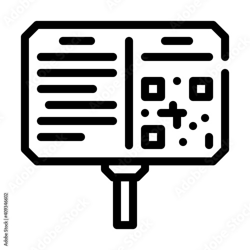 annotation plate museum exhibit line icon vector illustration