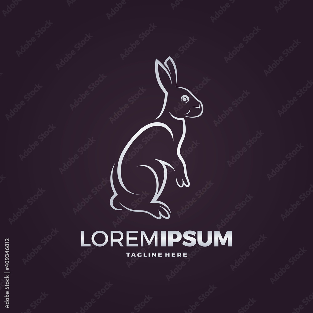 Fototapeta premium Rabbit logo template vector icon symbol illustration 