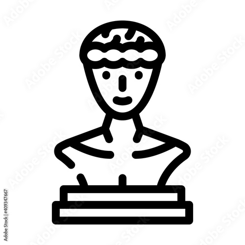 statue museum exhibit line icon vector illustration