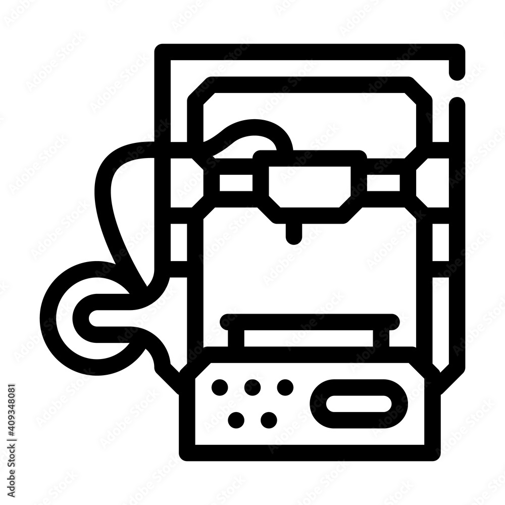 3d printer line icon vector illustration flat 3d printer line icon vector illustration flat