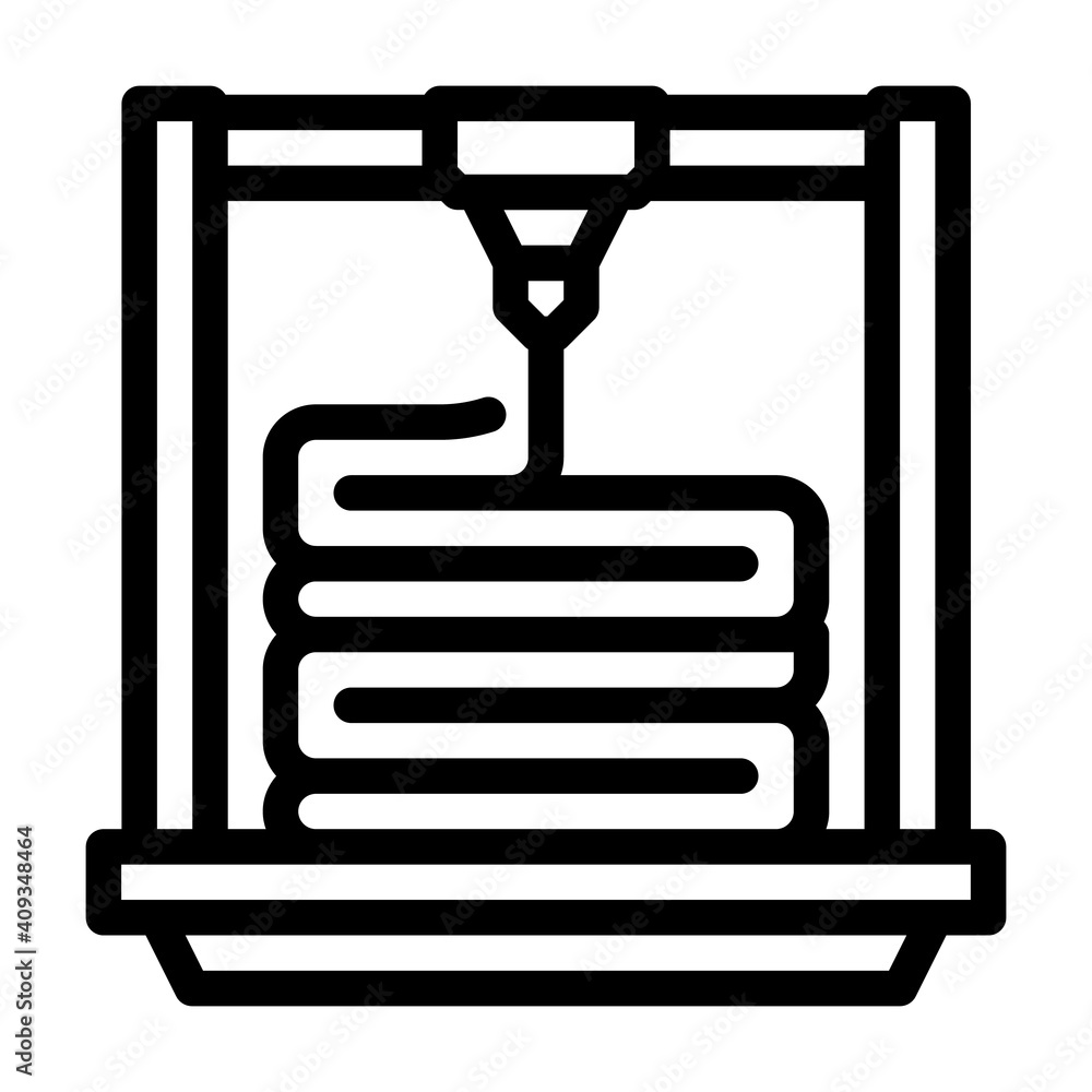 layers of 3d printing line icon vector illustration layers of 3d printing line icon vector illustration