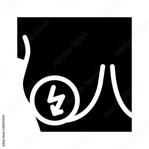 chest cutting ache glyph icon vector illustration