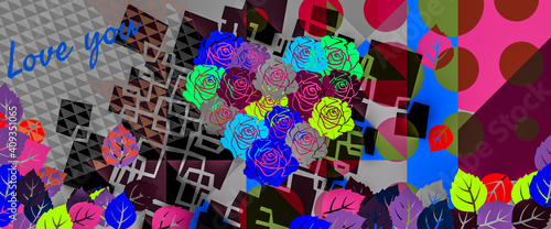 Abstract background with colourful geometries