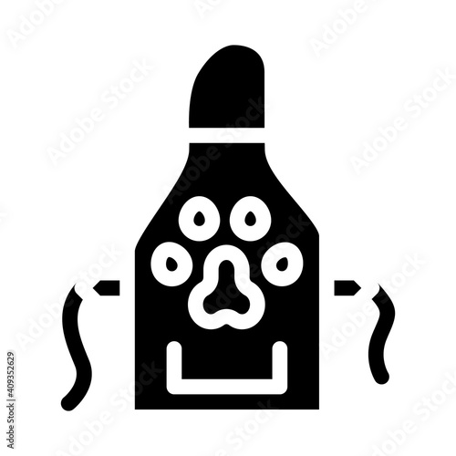 apron groomer glyph icon vector illustration flat