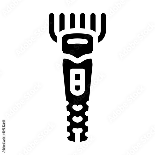 hair clipper groomer accessory glyph icon vector illustration