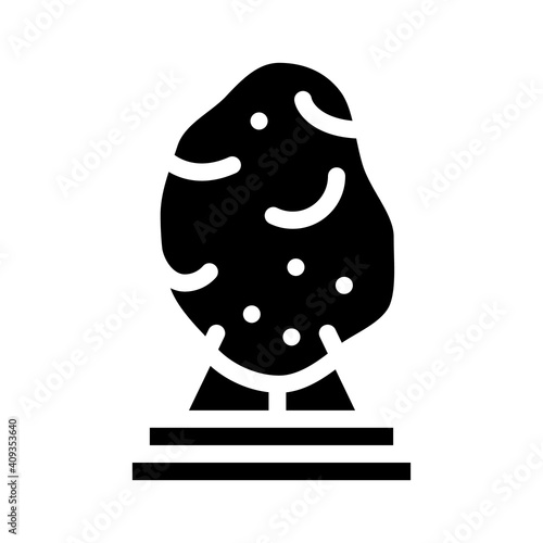 meteorite museum exhibit glyph icon vector illustration