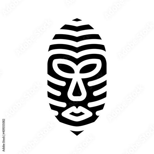 mask museum exhibit glyph icon vector illustration