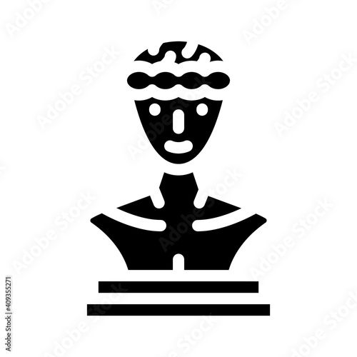 statue museum exhibit glyph icon vector illustration