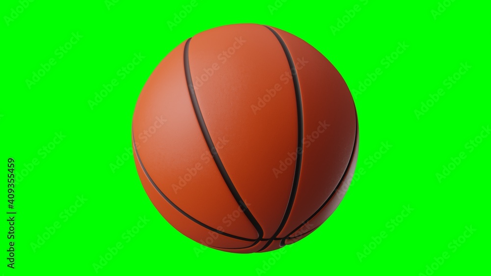 Basketball ball on green chroma key.
3d illustration for background.
