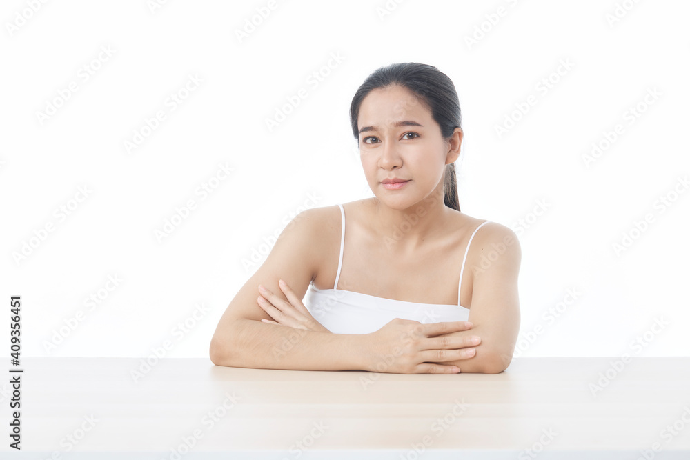 Young beautiful girl with perfect clean skin