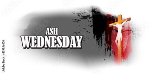 vector illustration of concept for Ash Wednesday wishes greeting , banner, poster