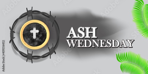 vector illustration of concept for Ash Wednesday wishes greeting , banner, poster