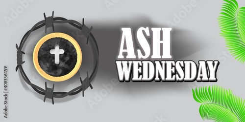 vector illustration of concept for Ash Wednesday wishes greeting , banner, poster