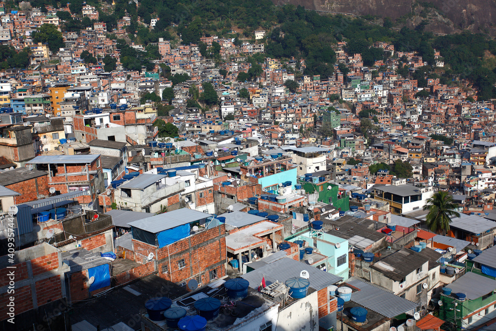 View of the Rocinha Favela in Rio de Janeiro, Brazil. June 7, 2017