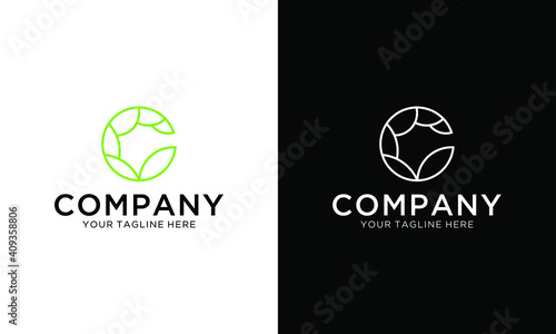 Leaf logo design icons with initial G templates for natural products or companies - Vector