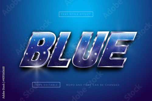 Blue chrome style text effect premium free download