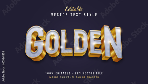 Gold and Silver Text Style with 3d Effect. Editable Text Effect
