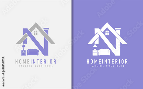 Abstract Home Interior Logo Design.